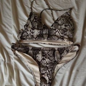 Snake print bathing suit